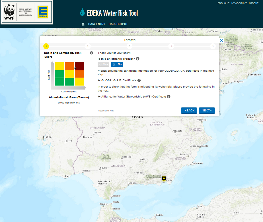 Mit dem EDEKA Water Risk Tool können Wasserrisiken erkannt und systematisch reduziert werden. © WWF